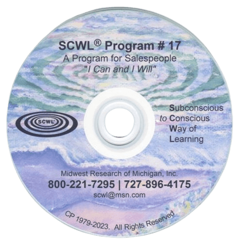 A Program for Sales People, "I Can and I Will" Subliminal CD