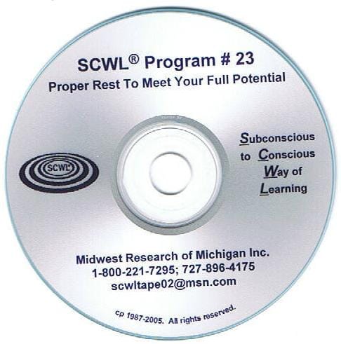 Proper Rest to Meet Your Full Potential SCWL CD