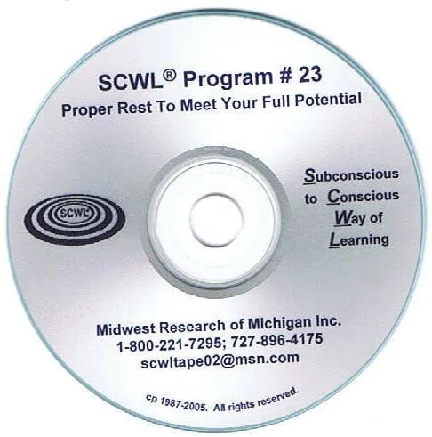Proper Rest to Meet Your Full Potential SCWL CD