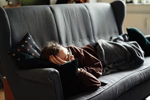 Laying on the couch