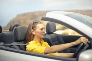 Lady Driving Safely