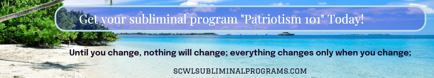 Personal development program featuring "Patriotism 101" Subliminal CD for self-improvement enthusiasts.